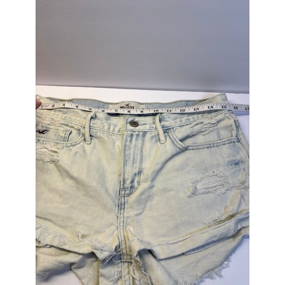 Hollister White Wash Denim Jean shorts (size 9) high rise distressed - Picture 7 of 7
